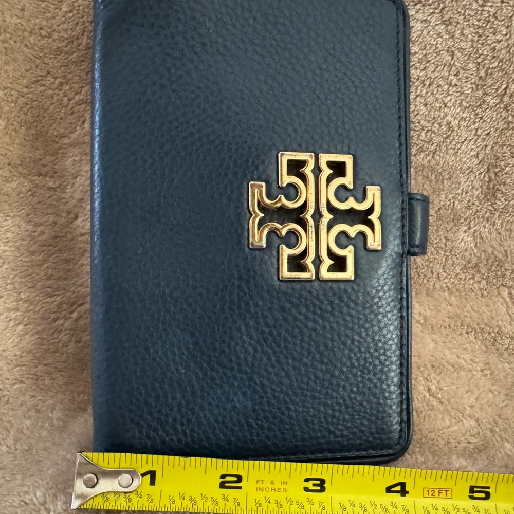 Tory Burch Navy Leather Wallet / Phone Case